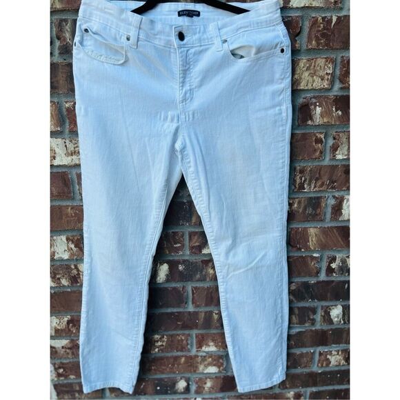 Eileen Fisher pants color white stretch denim new without tag in excellent condi - Picture 1 of 10